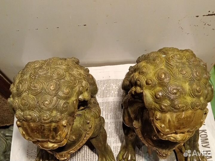 Собаки фу охранники бронза