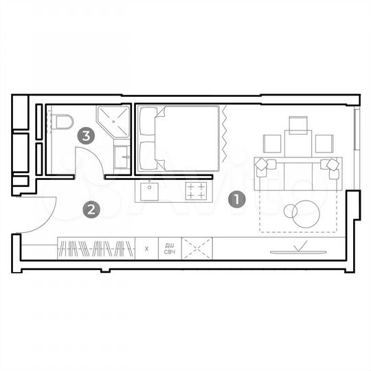 Апартаменты-студия, 32,2 м², 7/29 эт.