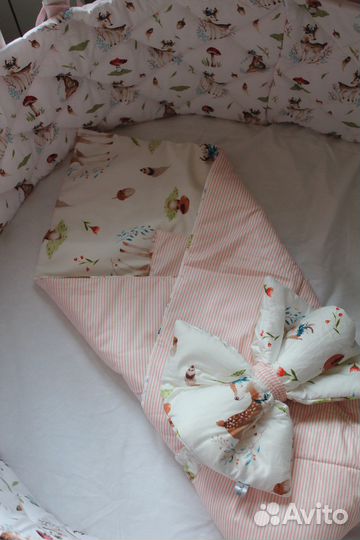 Бортики в кроватку и одеяло