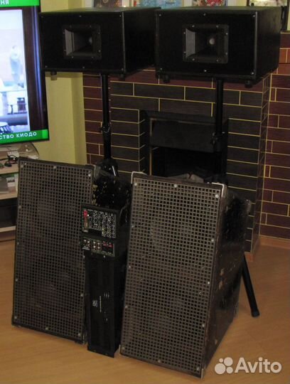 Колонки F.Audio 4200W Рупоры Усилок Микшер Штативы