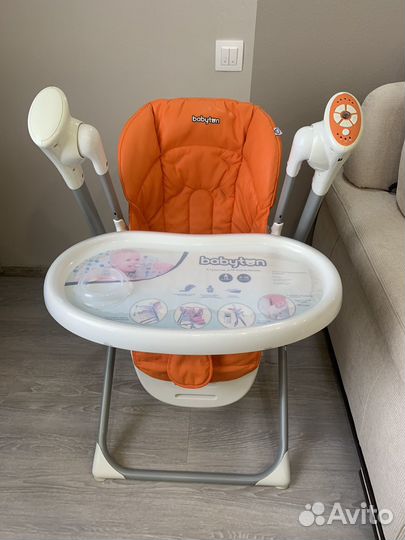 Стул для кормления 2 в 1 Baby Go музыка качели