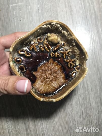 Пепельница керамика морская тема с крабом новая