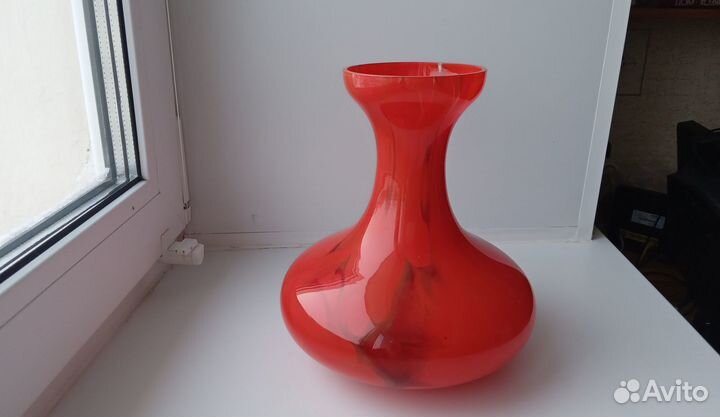 Ваза для цветов. Стекло. Богемия. Высота 23 см