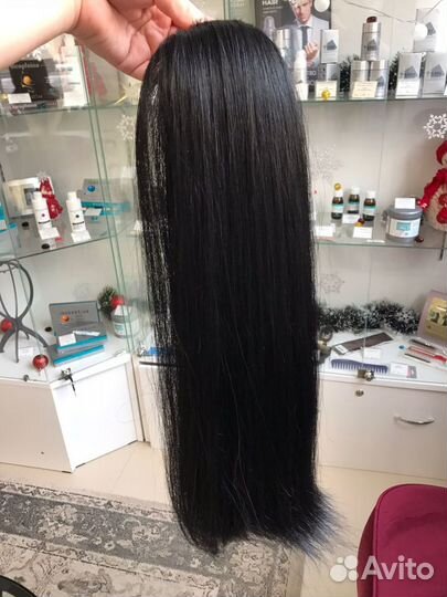 Хвост из натуральных волос на ленте (50см)