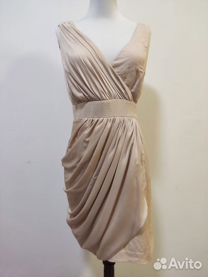 Бежевое платье в греческом стиле. Mango Suit