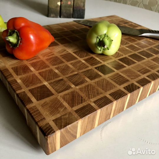 Доска разделочная. Доска из дуба. Доска торцевая