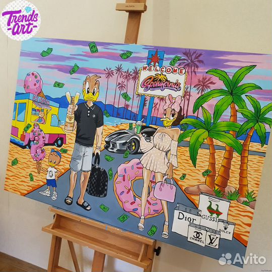 Картина Скрудж деньги Alec Monopoly копия арт