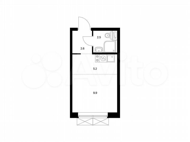 Квартира-студия, 20,2 м², 22/33 эт.