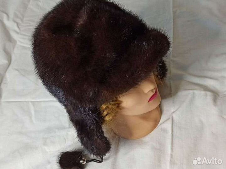 Шапка женская зимняя мех норки 56рр бу