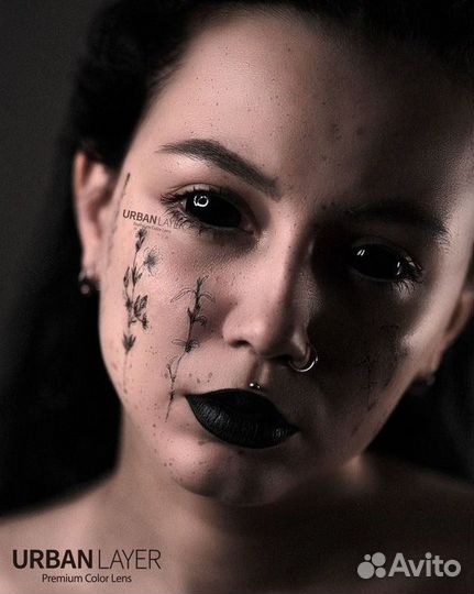 Контактные линзы Urban Layer Black Sclera 22мм