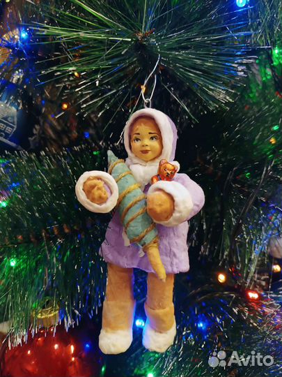 Ватные елочные игрушки