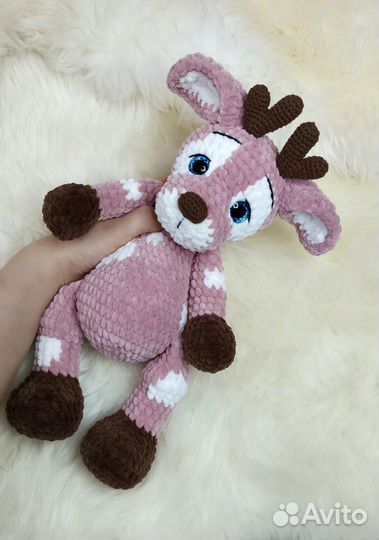 Оленёнок амигуруми игрушка ручная работа