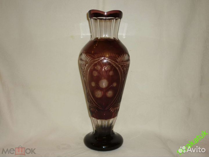 Ваза Цветное марганцевое стекло Дятьковский хз