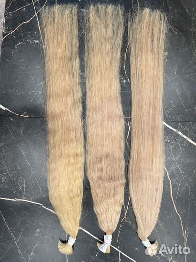 Волосы для наращивания блонд 60 см 70 см 80 см