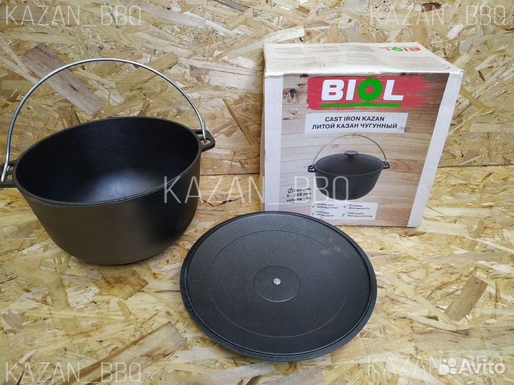 Казан походный с чугунной крышкой 6 л