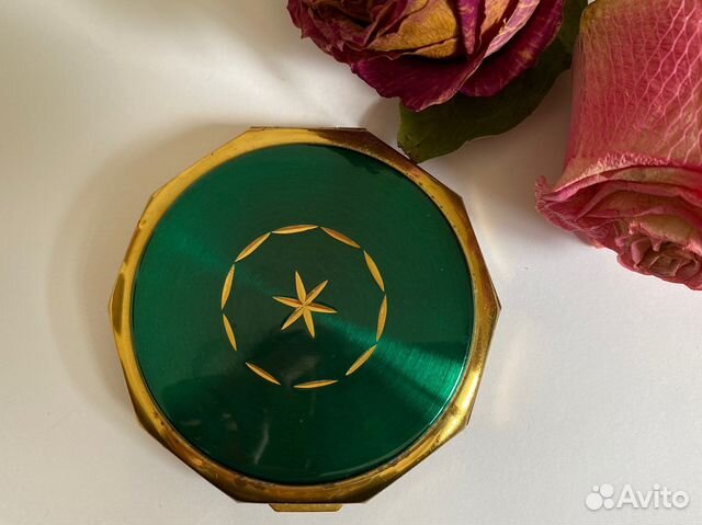 Латунная Пудреница С Зеркалом Ленэмальер СССР