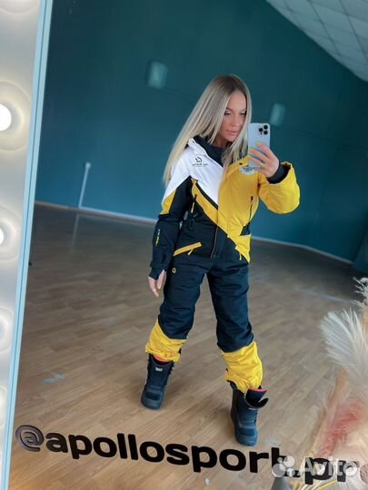 Комбинезон женский черно-желтый