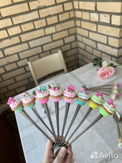 Ложка с декором из полимерной глины / набор