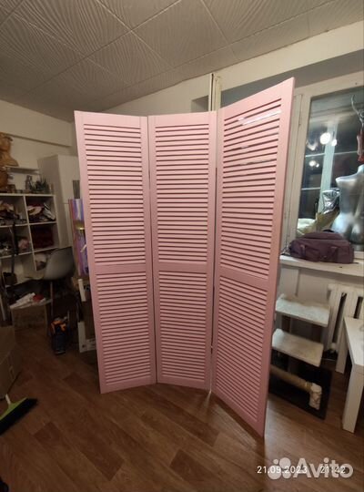 Ширма перегородка бу деревянная 3 секции