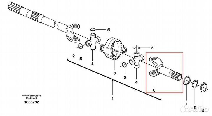 144463A1 Полуось на экскаватор погрузчик