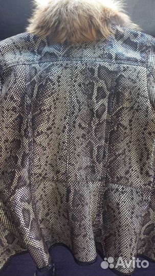 Кожаная куртка с мехом лисы