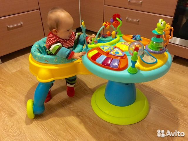 Bright Starts 360 Grey ходунки + столик