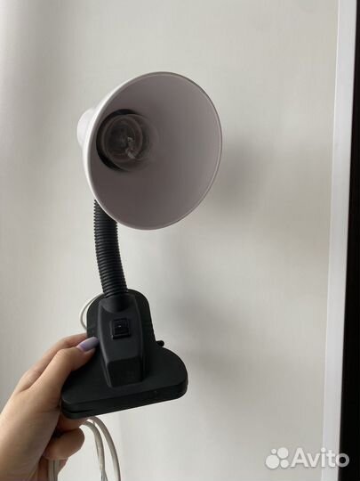 Лампа настольная, с зажимом