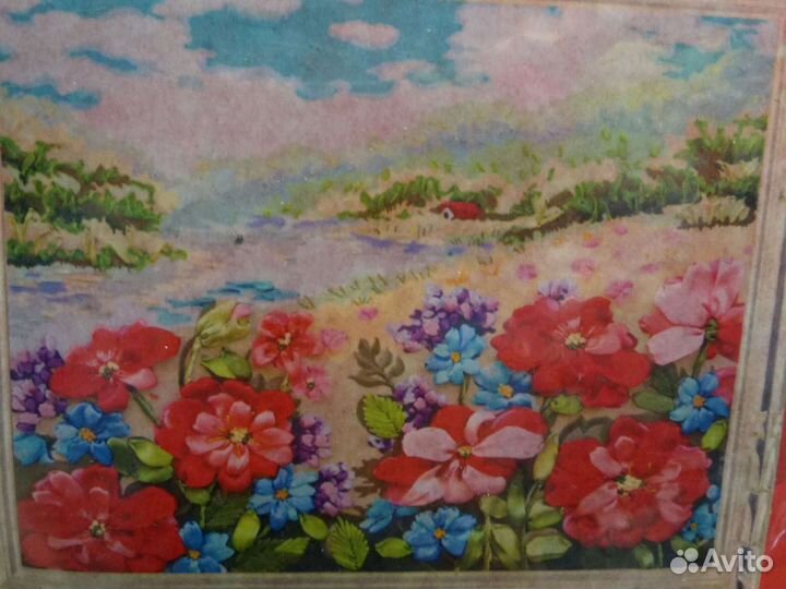 Набор для вышивания подушки лентами