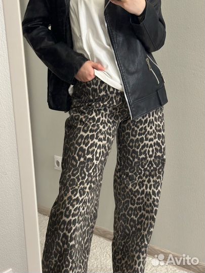 Леопардовые джинсы 44