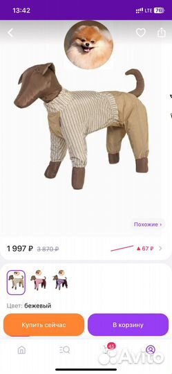 Комбинезон для собак