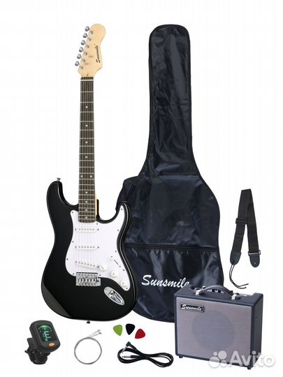 Комплект электрогитара, комбоусилитель, аксессуары