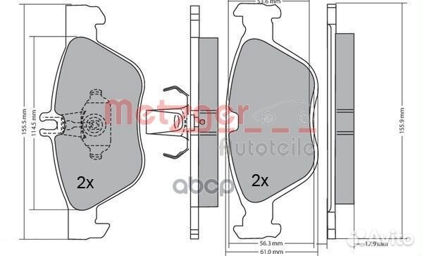 Комплект тормозных колодок, дисковый тормоз 117