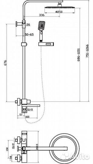 Душевая система BelBagno Luce LUC-vscm-CRM Хром