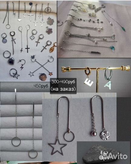 Украшения сталь титан натуральные камни