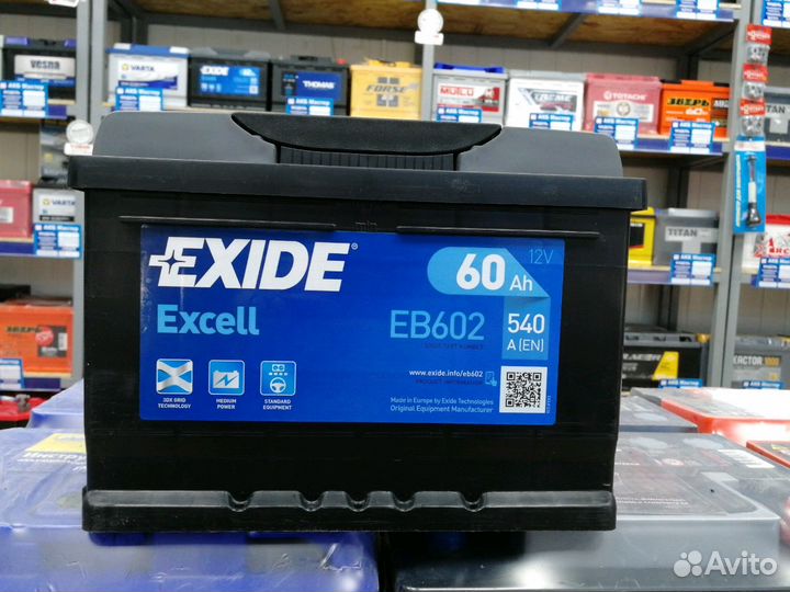 Аккумулятор exide Excell 60ач 540А