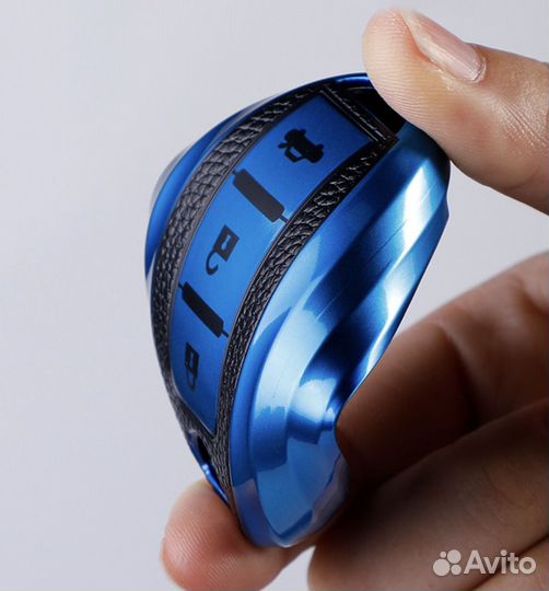 Чехол на не выкидной ключ TPU Nissan / Ниссан 3 кнопки blue