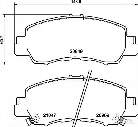 Колодки тормозные дисковые перед NP3057 NIS