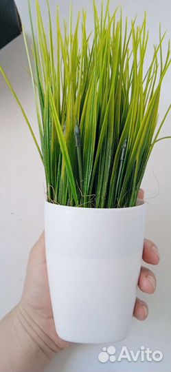 Искусственная трава осока в горшочке