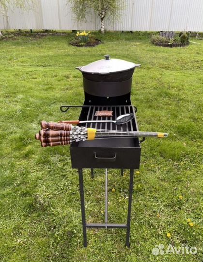 Мангал с печью под казан