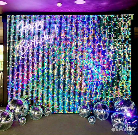 Продажа Блестящая фотозона с пайетками