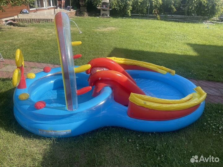Детский надувной бассейн с горкой