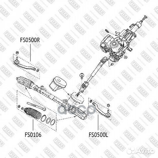 Наконечник рулевой тяги Прав FS0500R fixar