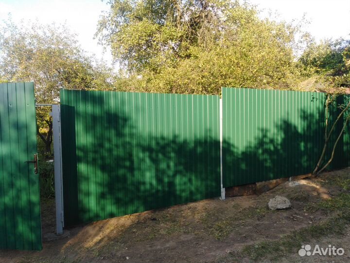 Установка заборов под ключ, профнастил, рабица