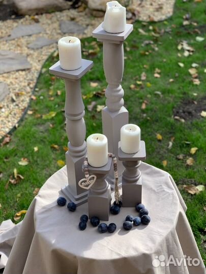 Подсвечники деревянные