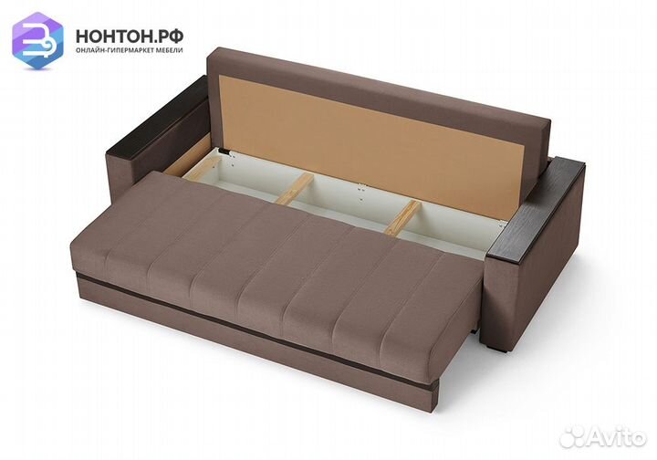 Диван еврокнижка Мадрид Lux кофе с молоком / корич