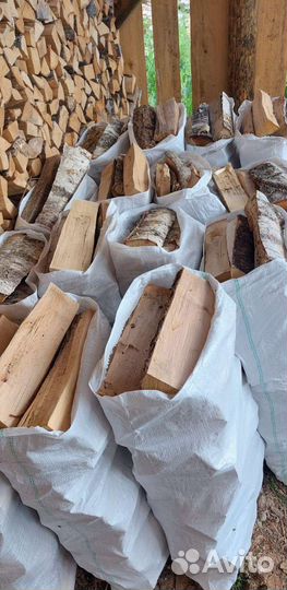 Дрова сухие в мешках