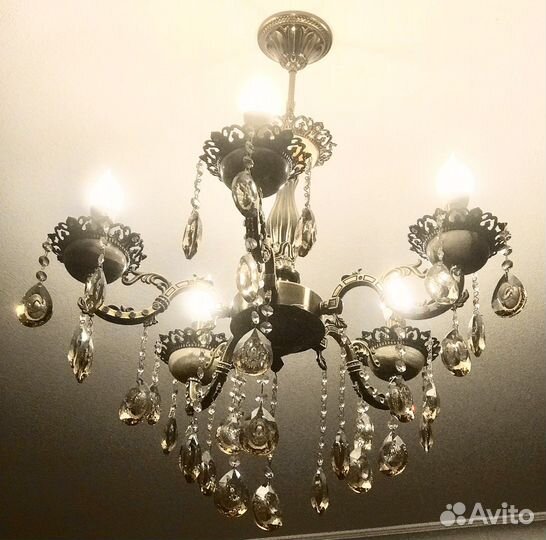 Люстра Бронза Иран вставки ониксы