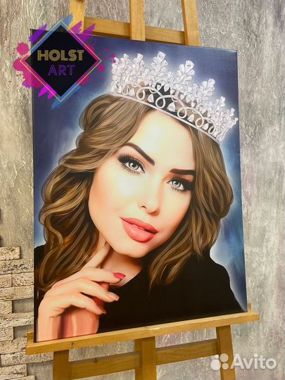 Портрет по фото на холсте