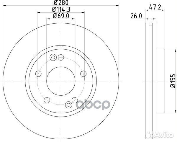 Диск тормозной перед KIA cerato II Saloon