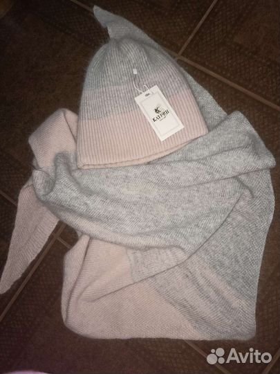 Набор шапка шарф женский ангора